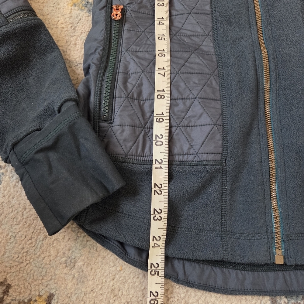 Lululemon Fleecy Keen Jacket Hood Dark Fuel Green W/‎ Rose Gold Zipper Women's 6 - Picture 5 of 8